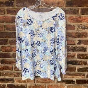 The TOG Shop Multicolored Floral Long Sleeve Blouse Women's Size XL